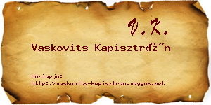 Vaskovits Kapisztrán névjegykártya